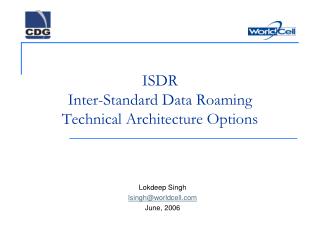 ISDR Inter-Standard Data Roaming Technical Architecture Options