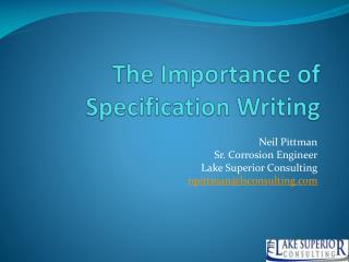 The Importance of Specification Writing