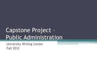 Capstone Project – Public Administration