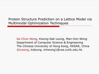 Protein Structure Prediction on a Lattice Model via Multimodal Optimization Techniques