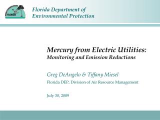 Mercury from Electric Utilities: Monitoring and Emission Reductions