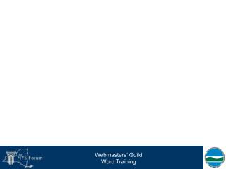 Webmasters’ Guild Word Training