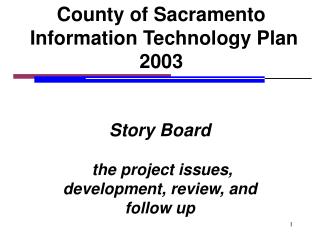 County of Sacramento Information Technology Plan 2003