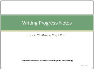 Writing Progress Notes