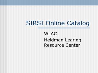 SIRSI Online Catalog