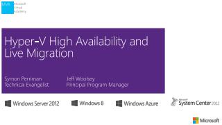 Hyper-V High Availability and Live Migration