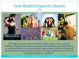 Teen Health Perspective Results