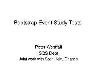 Bootstrap Event Study Tests
