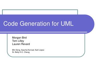 Code Generation for UML
