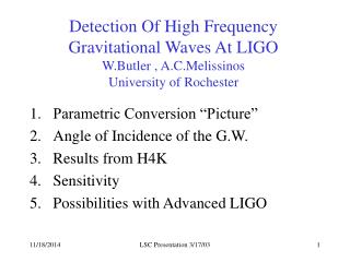 Parametric Conversion “Picture” Angle of Incidence of the G.W. Results from H4K Sensitivity