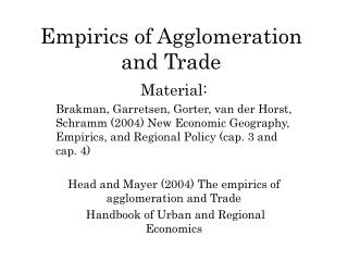 Empirics of Agglomeration and Trade