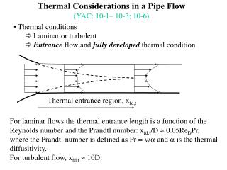 Thermal Considerations in a Pipe Flow (YAC: 10-1– 10-3; 10-6)