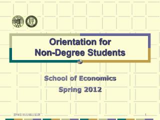 Orientation for Non-Degree Students