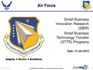 Small Business Innovation Research (SBIR) Small Business Technology Transfer (STTR) Programs