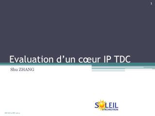Evaluation d’un cœur IP TDC