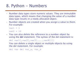 8. Python - Numbers