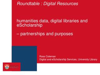 Digital and eScholarship Services, University Library