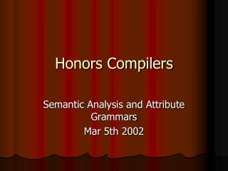 Honors Compilers