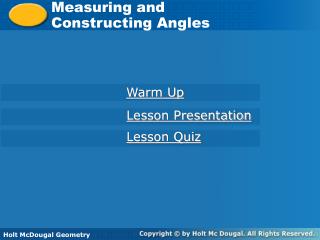Measuring and Constructing Angles