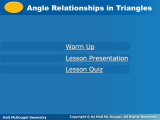 Angle Relationships in Triangles