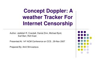 Concept Doppler: A weather Tracker For Internet Censorship