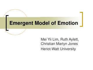 Emergent Model of Emotion