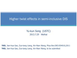 Higher twist effects in semi-inclusive DIS