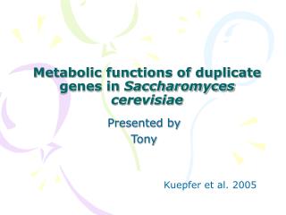 Metabolic functions of duplicate genes in Saccharomyces cerevisiae
