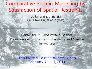 Center for In Silico Protein Science Korea Research Institute of Standards and Science In-Ho Lee