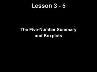 Lesson 3 - 5