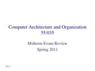 Computer Architecture and Organization 55:035