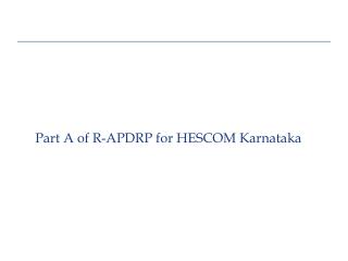 Part A of R-APDRP for HESCOM Karnataka