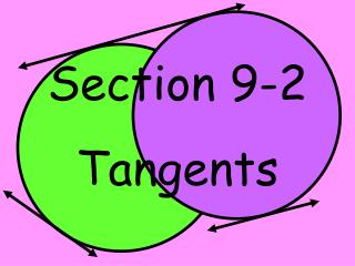 Section 9-2 Tangents