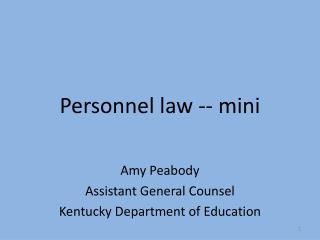 Personnel law -- mini