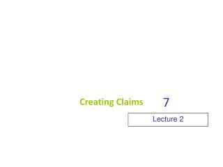 Creating Claims