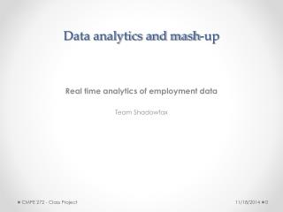 Data analytics and mash-up