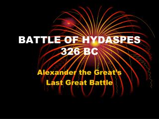 BATTLE OF HYDASPES 326 BC