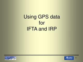 Using GPS data for IFTA and IRP