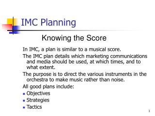 IMC Planning