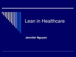 Lean in Healthcare