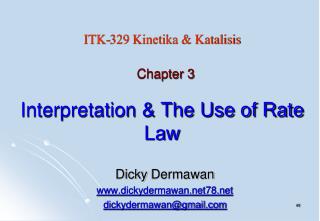 Interpretation &amp; The Use of Rate Law