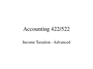 Accounting 422/522