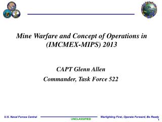 Mine Warfare and Concept of Operations in (IMCMEX-MIPS) 2013