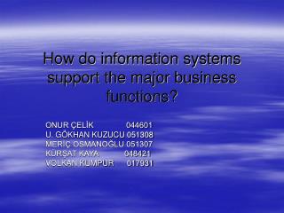 How do information systems support the major business functions?