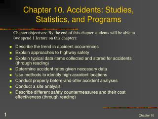 Chapter 10. Accidents: Studies, Statistics, and Programs