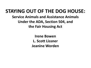 The American with Disabilities Act and service animals