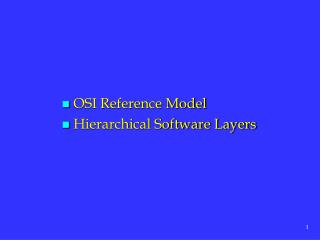 OSI Reference Model Hierarchical Software Layers