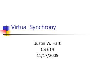 Virtual Synchrony