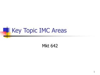 Key Topic IMC Areas