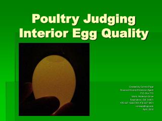 Poultry Judging Interior Egg Quality